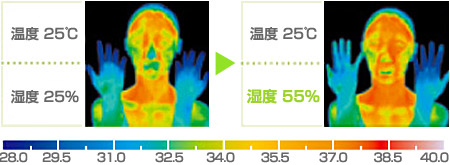 加湿で体感温度を上げて暖かくするから省エネ！